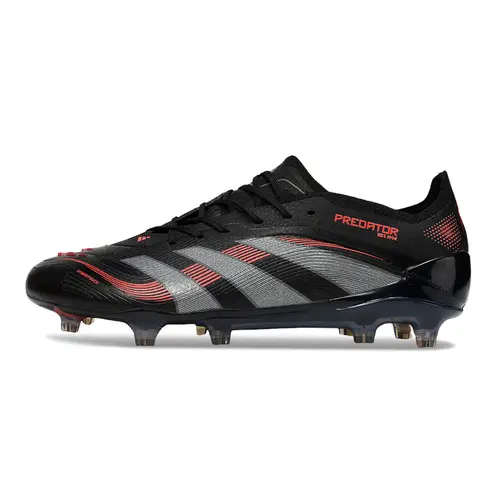 Chuteira Campo Adidas Predator Elite FG Preta e Vermelha