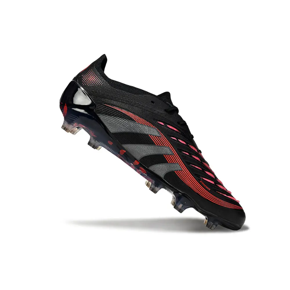 Chuteira Campo Adidas Predator Elite FG Preta e Vermelha