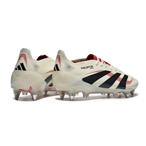 Chuteira Campo Adidas Predator Elite FT 30 Ponta de Aluminio Bege, Vermelha e Preta