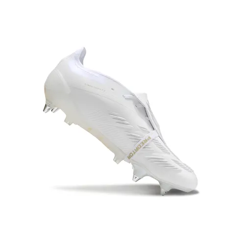 Chuteira Campo Adidas Predator Elite FT 30 Ponta de Aluminio Branca e Dourada - Day Spark Pack