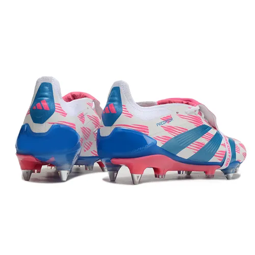 Chuteira Campo Adidas Predator Elite FT 30 Ponta de Aluminio Branca, Azul e Rosa - Reemergence Pack
