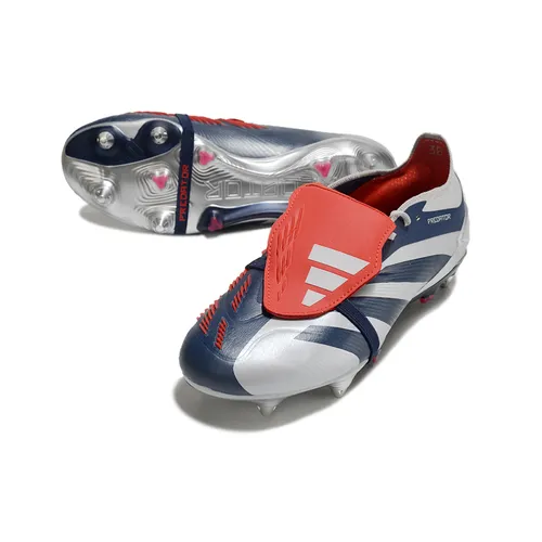 Chuteira Campo Adidas Predator Elite FT 30 Ponta de Aluminio Prata e Azul - Roteiro Pack