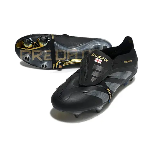 Chuteira Campo Adidas Predator Elite FT 30 Ponta de Aluminio Preta e Dourada