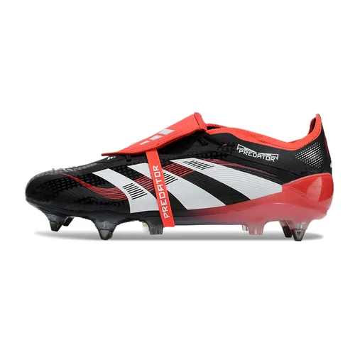 Chuteira Campo Adidas Predator Elite FT 30 Ponta de Aluminio Preta e Vermelha 