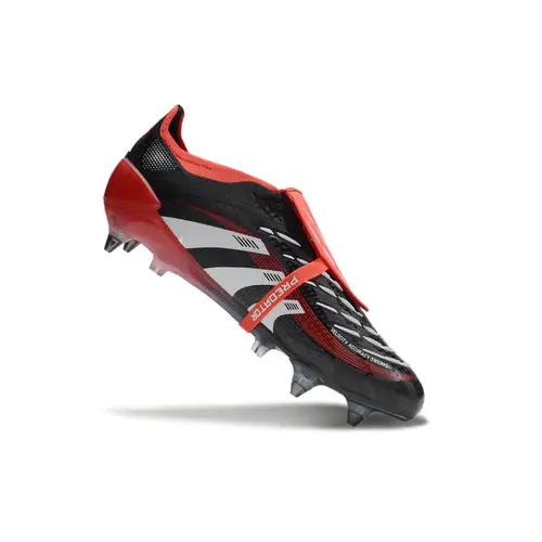 Chuteira Campo Adidas Predator Elite FT 30 Ponta de Aluminio Preta e Vermelha 