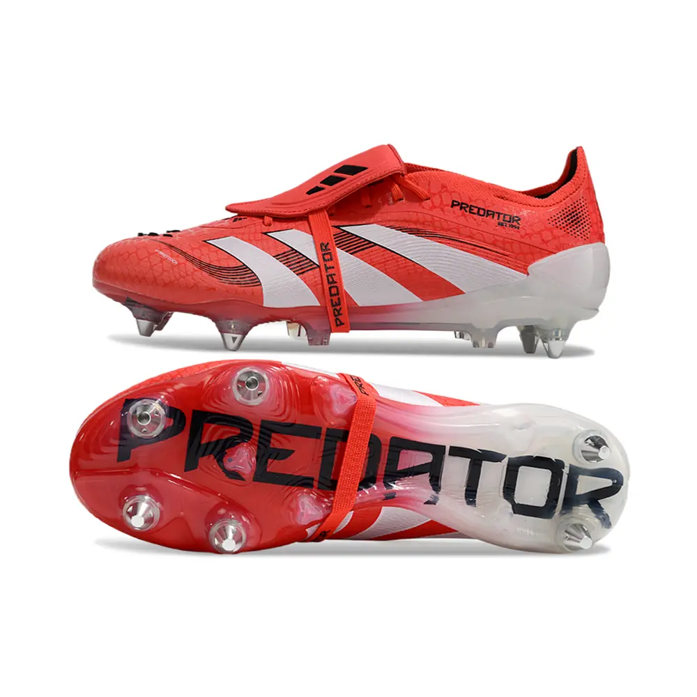 Chuteira Campo Adidas Predator | Trava Alumínio Vermelha