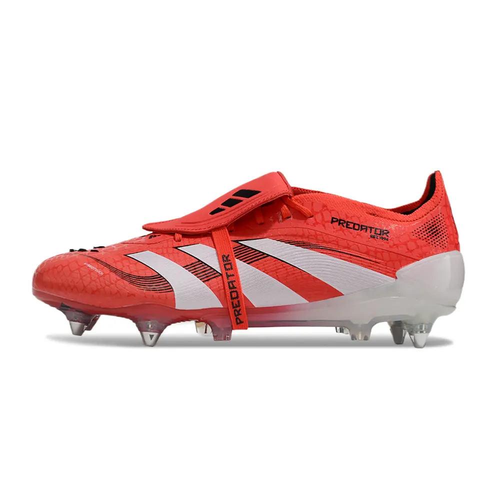 Chuteira Campo Adidas Predator | Trava Alumínio Vermelha