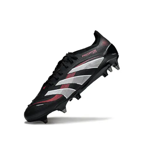 Chuteira Campo Adidas Predator Elite Ponta de Aluminio Preta e Vermelha - Stealth Victory