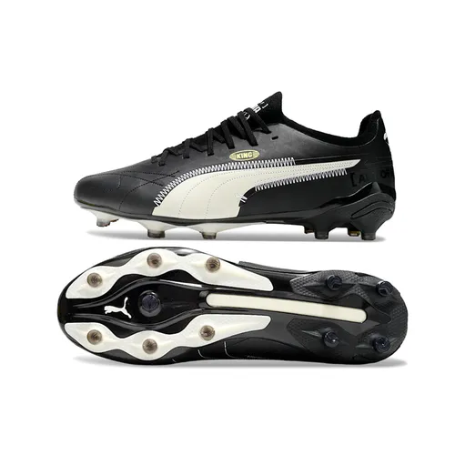 Chuteira Campo Puma King Ultimate FG Preta e Branca