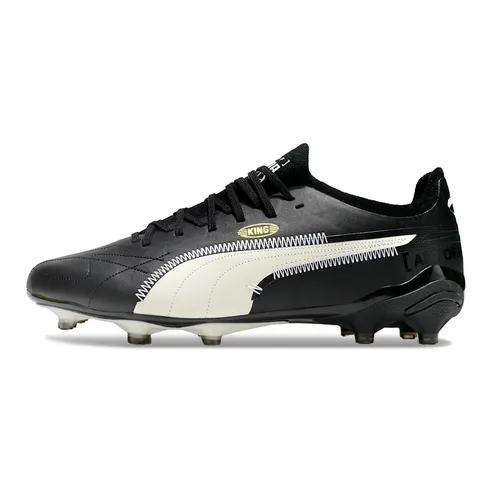 Chuteira Campo Puma King Ultimate FG Preta e Branca