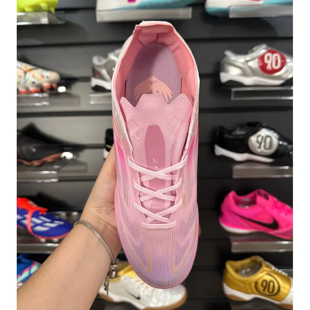 Chuteira Society Adidas F50 TF Rosa e Branca - Pronta Entrega
