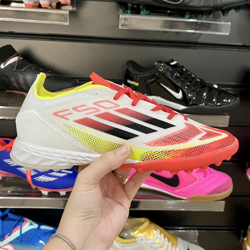 Chuteira Society Adidas F50 Elite TF Branca e Vermelho - Pronta Entrega