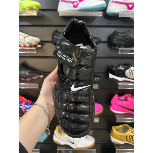 Chuteira Futsal Nike Total 90 IC Preta e Branca c/Língua - Pronta Entrega