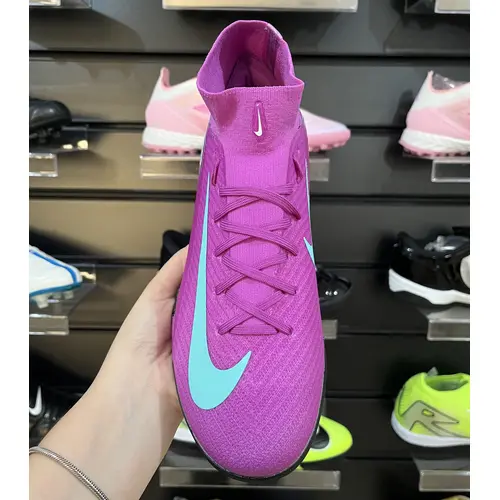 Chuteira Society Nike Air Zoom Mercurial Superfly 10 Elite TF Roxo e Verde - Pronta Entrega