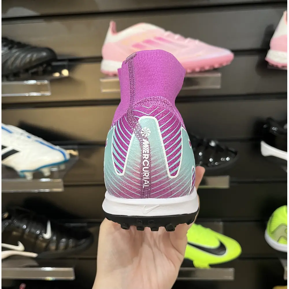 Chuteira Society Nike Air Zoom Mercurial Superfly 10 Elite TF Roxo e Verde - Pronta Entrega