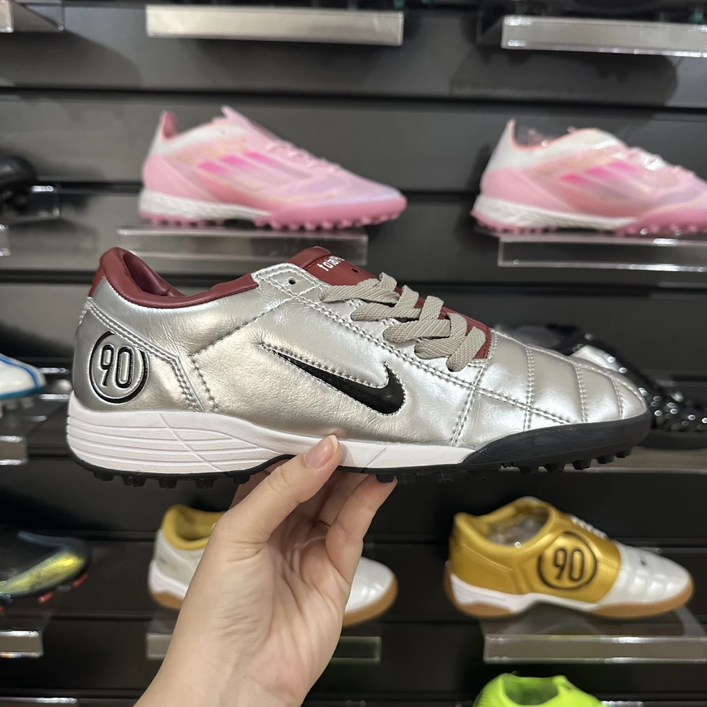 Chuteira Society Nike Total 90 TF Prata e Vinho - Pronta Entrega