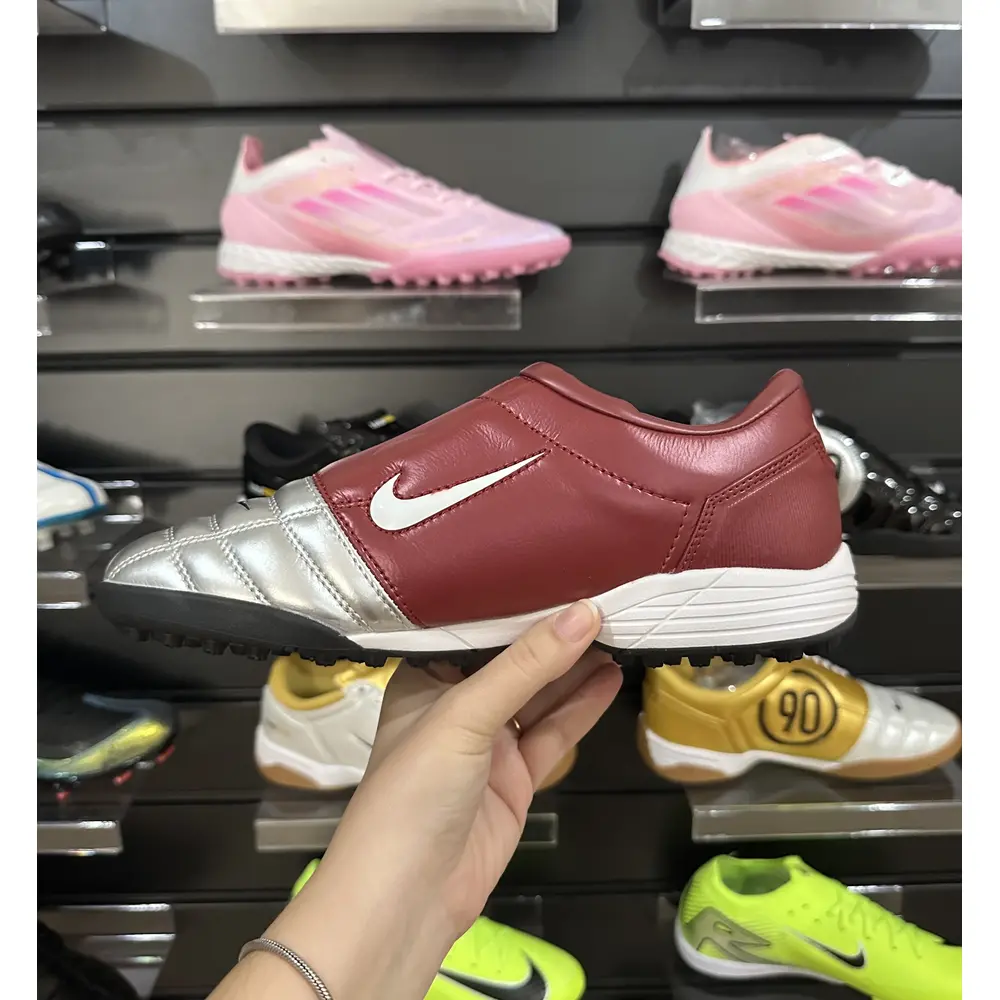 Chuteira Society Nike Total 90 TF Prata e Vinho - Pronta Entrega