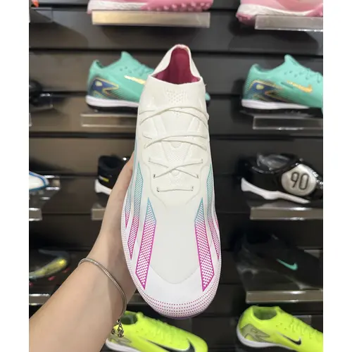 Chuteira Campo Adidas X CrazyFast.1 FG Branco, Verde e Roxo - Pronta Entrega