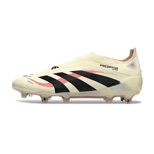 Chuteira Campo Adidas Predator LL Elite FG Bege, Vermelha e Preta - Goal Hunter
