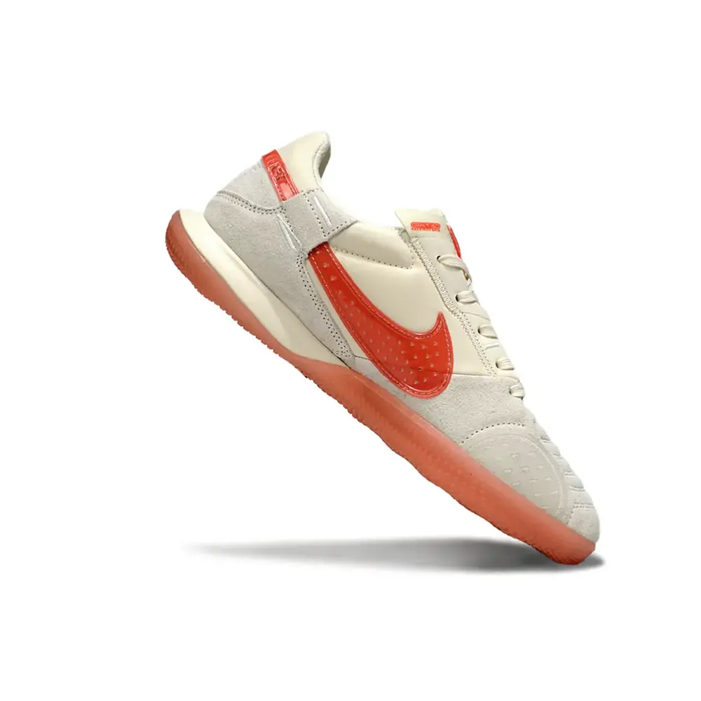 Chuteira Futsal Nike Street Gato IC Branco e Laranja