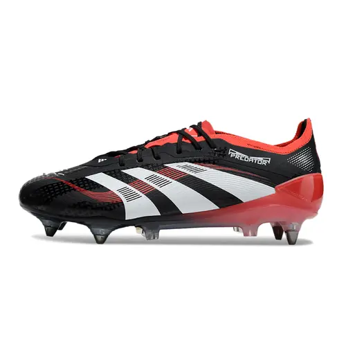 Chuteira Campo Adidas Predator Elite Ponta de Aluminio Preto e Vermelho