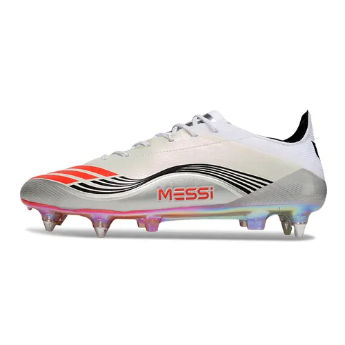 Chuteira Campo Adidas F50 Ponta de Aluminio Branco, Laranja e Preto