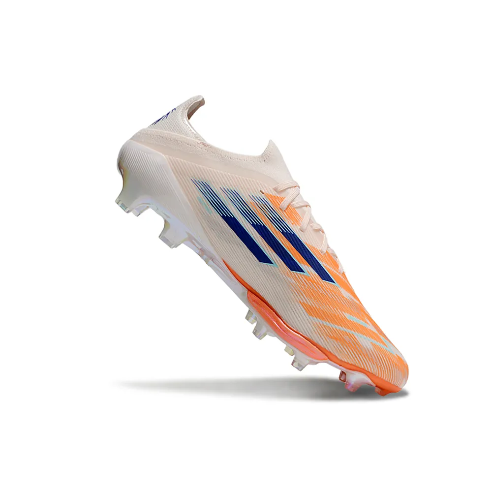 Chuteira Campo Adidas F50 FG Rosa e Azul Velocidade