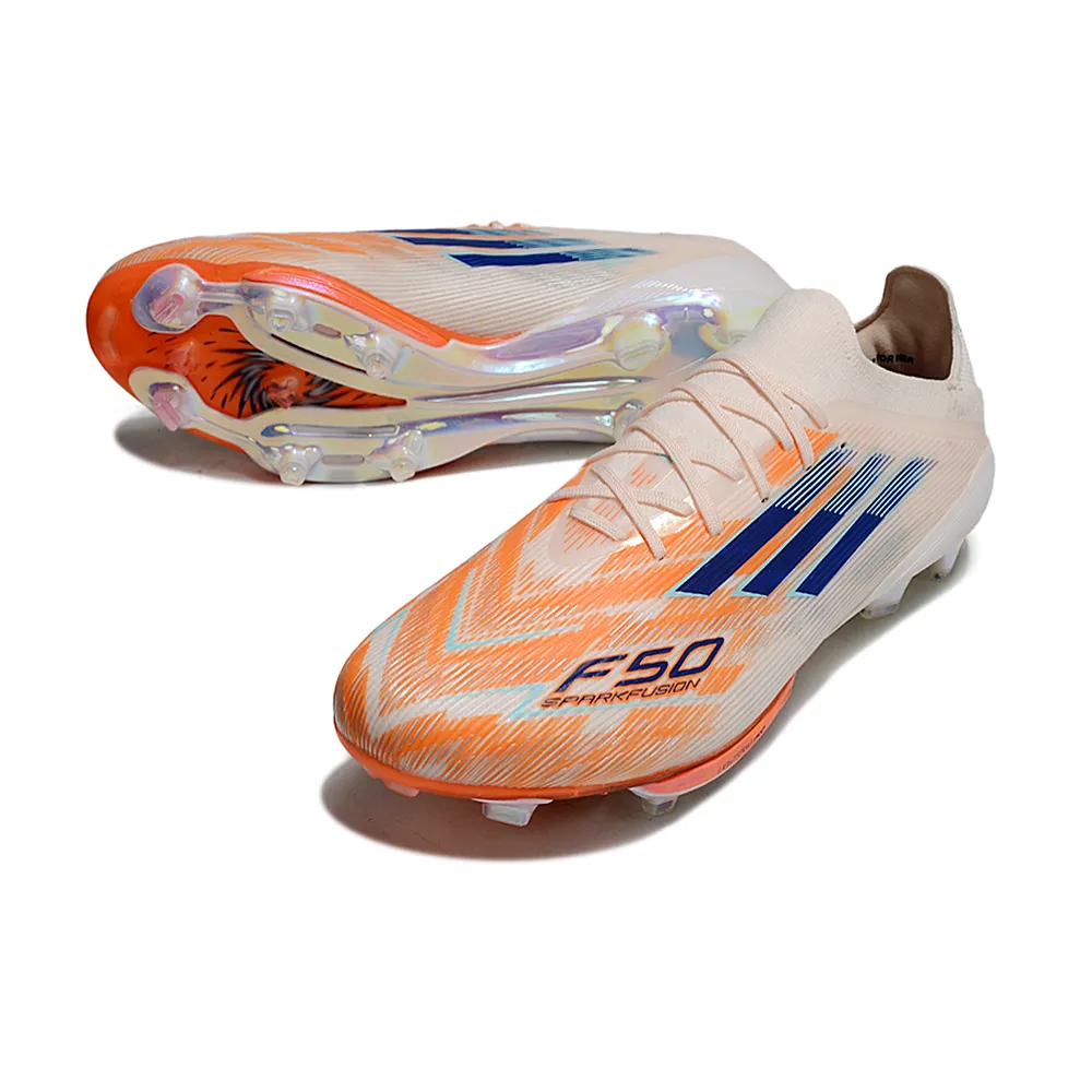 Chuteira Campo Adidas F50 FG Rosa e Azul Velocidade