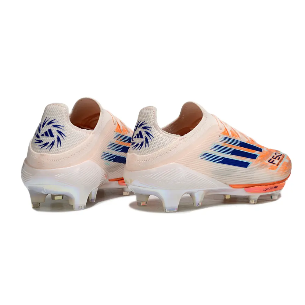 Chuteira Campo Adidas F50 FG Rosa e Azul Velocidade