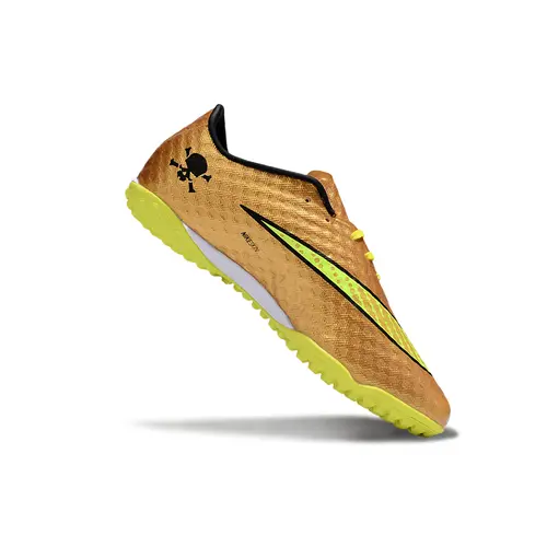 Chuteira Society Nike Hypervenom TF Dourado e Amarelo