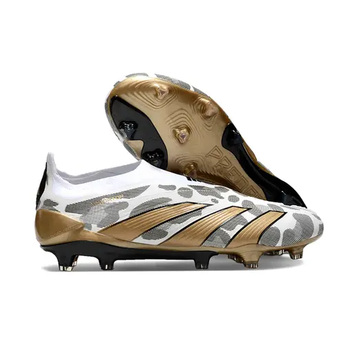 Chuteira Campo Adidas Predator LL Elite FG Branca e Dourada - Generation Pred 2.0 Pack