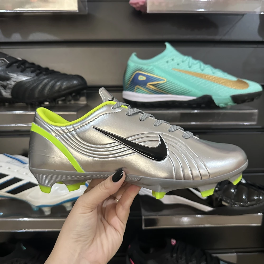 Chuteira Campo Nike Air Zoom Mercurial Vapor 1 Elite FG Prata e Verde - Pronta Entrega