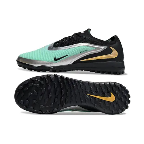 Chuteira Society Nike Phantom GX 6 Elite TF Preto, Verde e Dourado