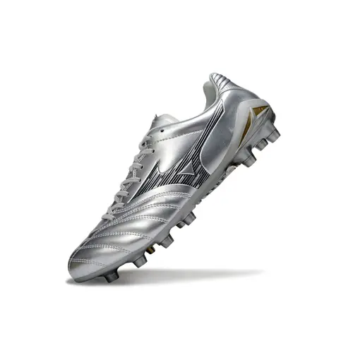 Chuteira Campo Mizuno Morelia Neo 4 FG Prata "Platinum Pack"