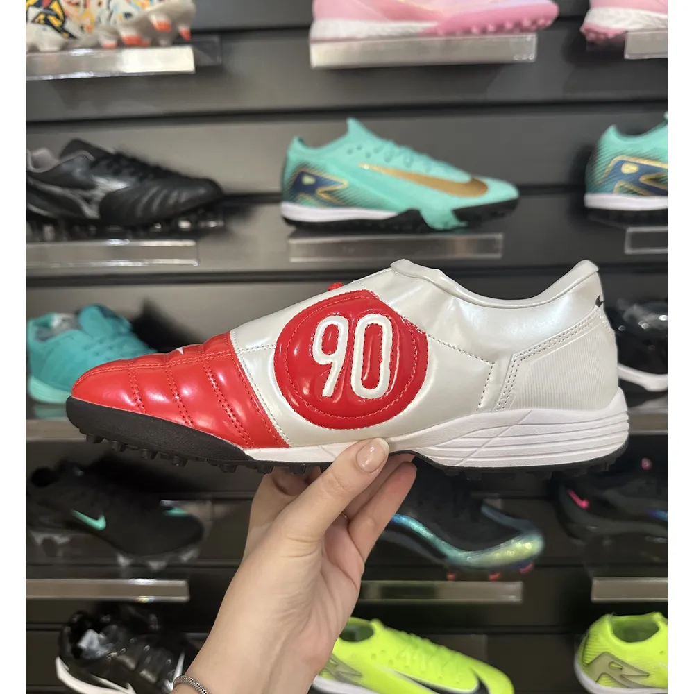 Chuteira Society Nike Total 90 TF | Vermelha e Branco - Pronta Entrega
