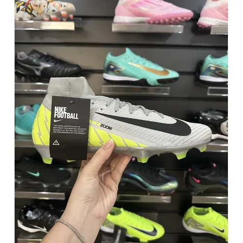 Chuteira Campo Nike Air Zoom Mercurial Superfly 10 Elite FG Prata e Verde - Pronta Entrega