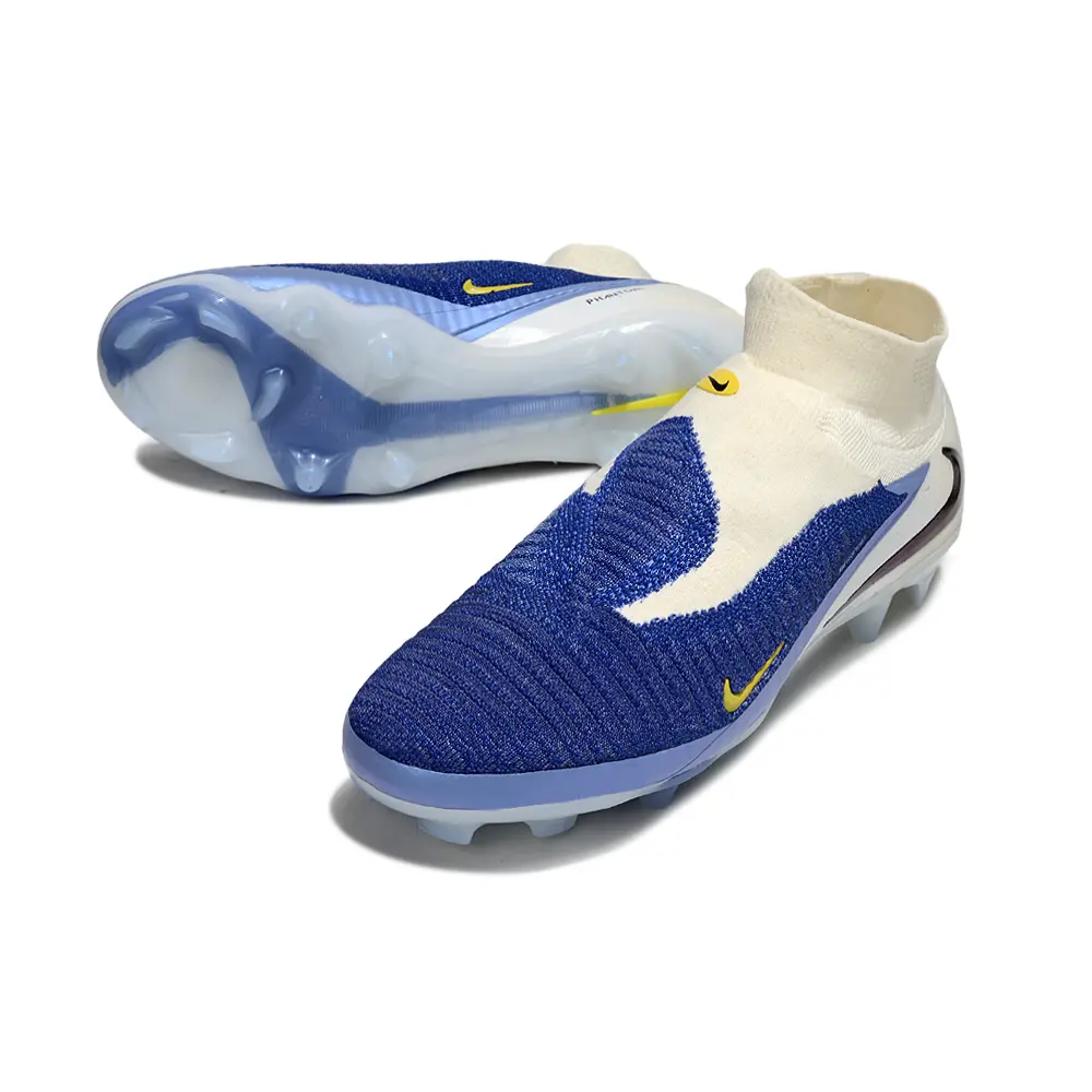 Chuteira Campo Nike Phantom GX 6 Elite FG Branco e Azul | Controle