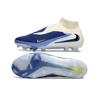 Chuteira Campo Nike Phantom GX 6 Elite FG Branco e Azul | Controle - imagem 2