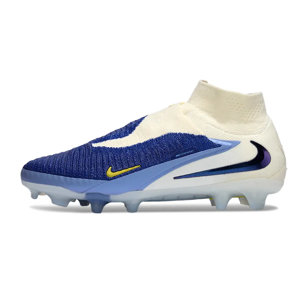 Chuteira Campo Nike Phantom GX 6 Elite FG Branco e Azul | Controle