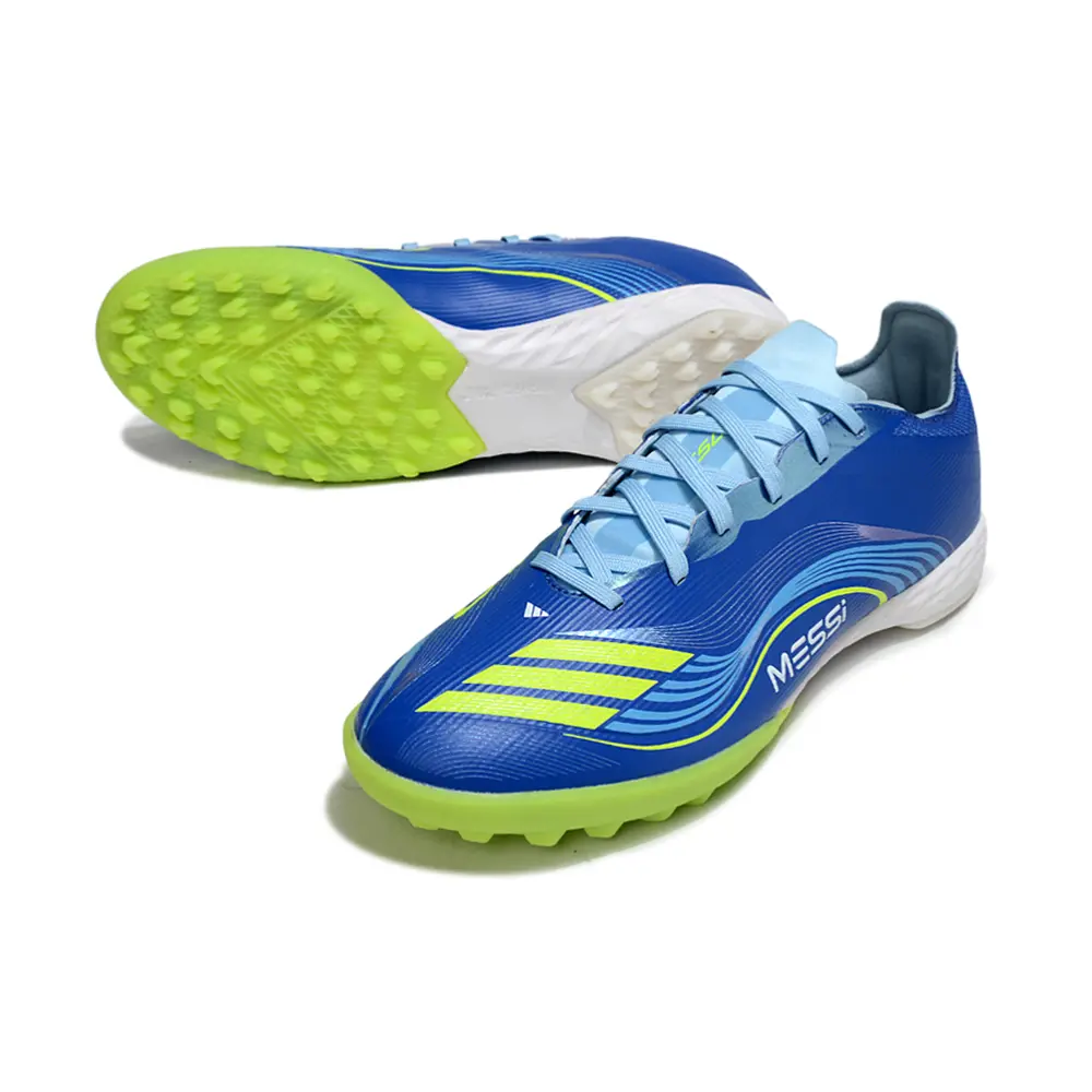 Chuteira Adidas F50 TF Messi Society Azul Verde