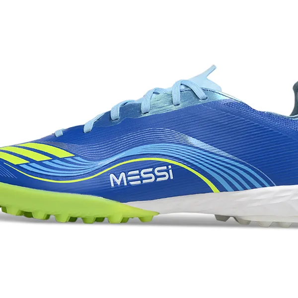 Chuteira Adidas F50 TF Messi Society Azul Verde