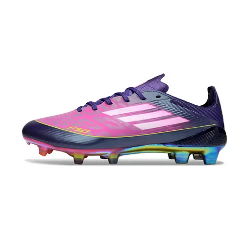 Chuteira Campo Adidas F50 FG Roxo, Rosa e Verde "Lamine Yamal"