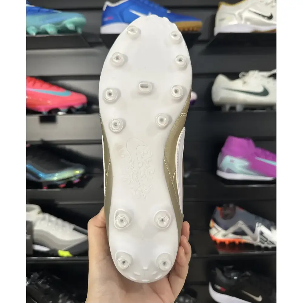 Chuteira Campo Nike Premier 3 FG Dourada e Branca - Pronta Entrega