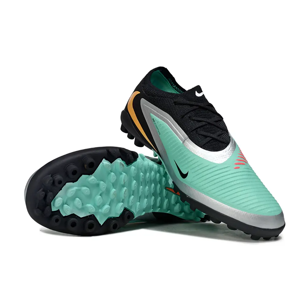 Chuteira Society Nike Phantom ReactX 6 Pro TF | Verde, Preto e Laranja