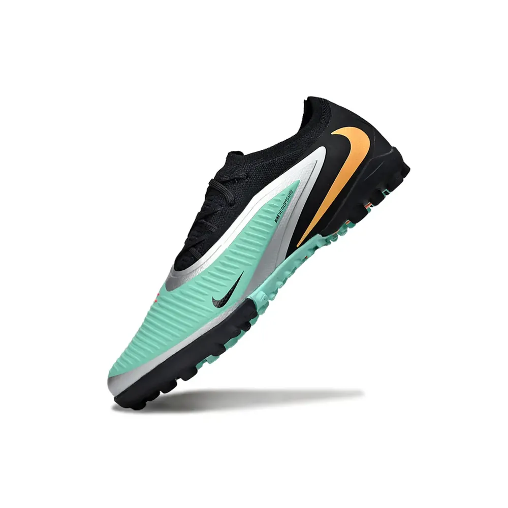 Chuteira Society Nike Phantom ReactX 6 Pro TF | Verde, Preto e Laranja