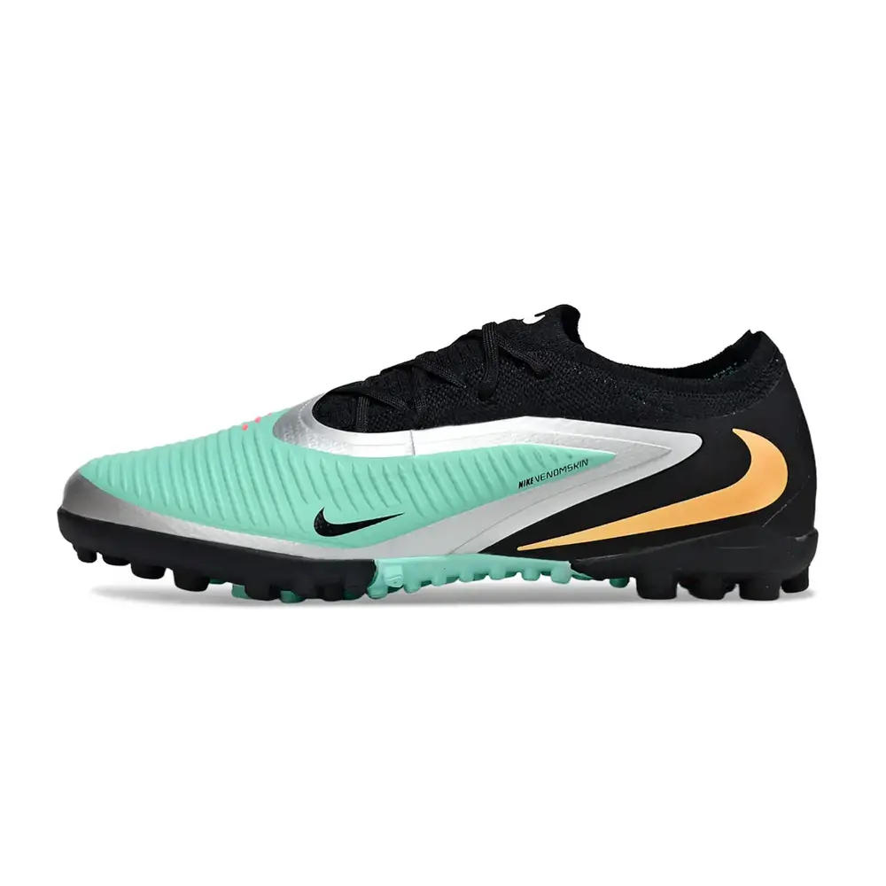 Chuteira Society Nike Phantom ReactX 6 Pro TF | Verde, Preto e Laranja