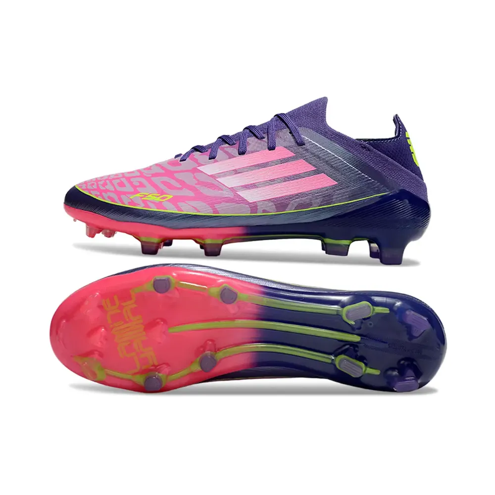 Chuteira Campo Adidas F50 FG - Roxo Rosa Verde Lamine Yamal