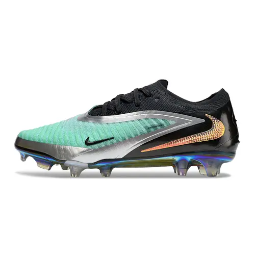Chuteira Infantil Campo Nike Phantom GX 6 Elite FG Preto, Verde e Laranja