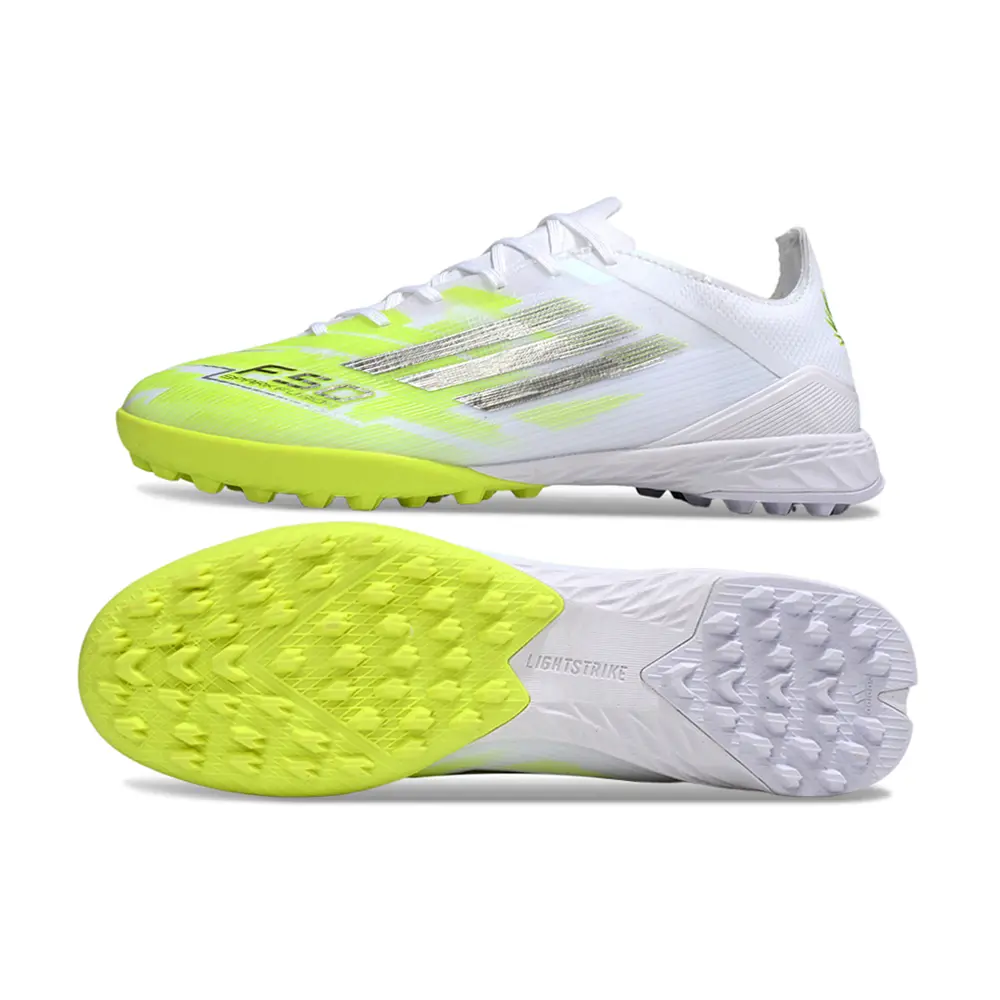 Chuteira Society Adidas F50 TF Branco e Verde | Farda de Boleiro
