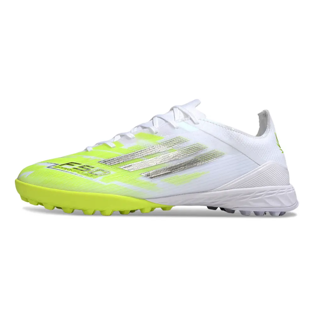 Chuteira Society Adidas F50 TF Branco e Verde | Farda de Boleiro